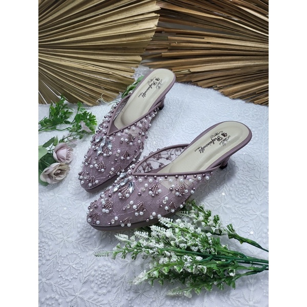 sepatu wedding Marisa mauve tinggi 7cm