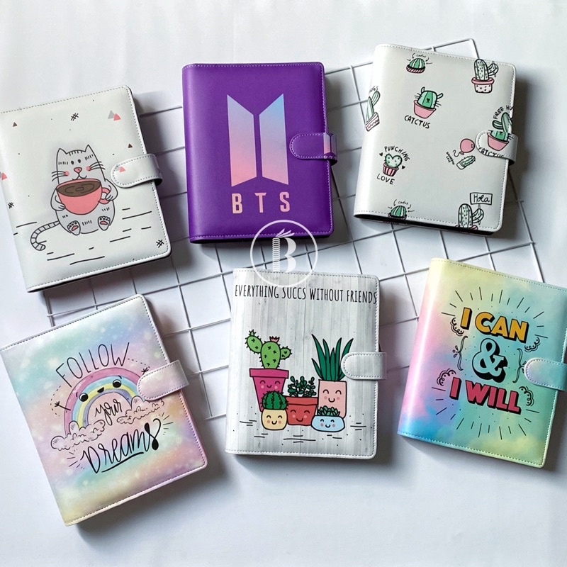 

Bindermu READY Binder NEW 06 Printing Quotes BT Kpop Unicorn Aesthetics Kulit Multiring 20ring A5 26ring B5 6ring A6 6 holes lubang