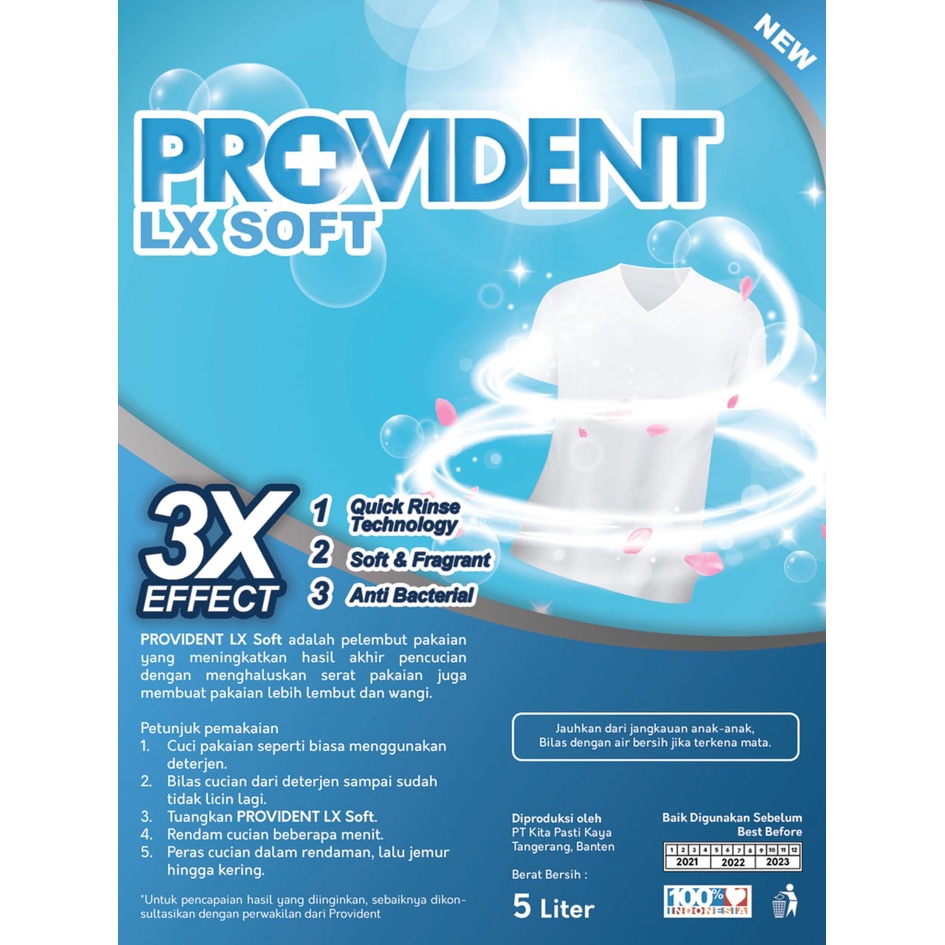 [COD] Provident LX Soft Softener Pelembut Pewangi Pakaian Tanpa Merusak Bahan dapat Menghaluskan Serat Pakaian &amp; Membuat Pakaian Lebih Lembut dan Wangi - 1 Liter