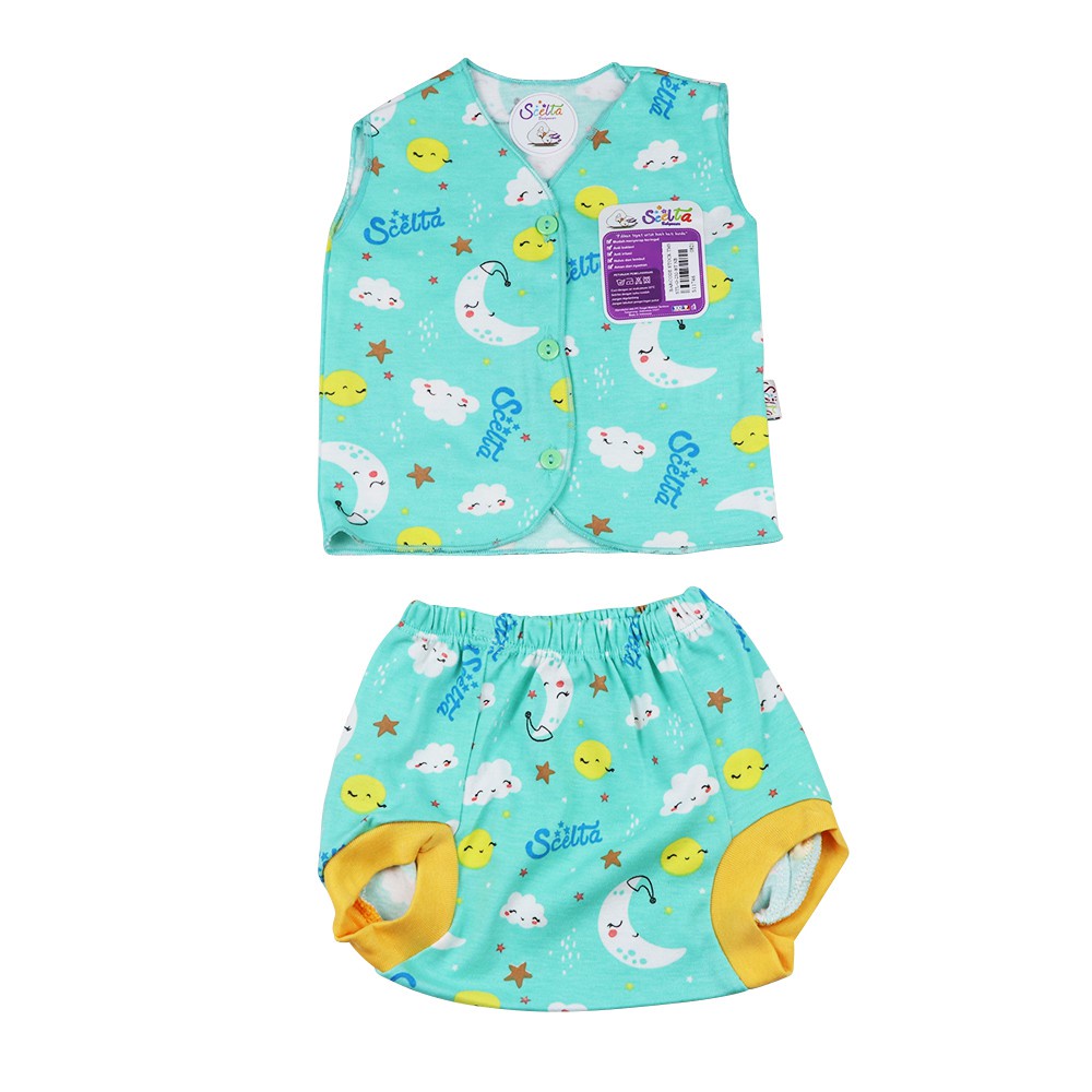 Setelan Bayi New Born Katun Baju Tanpa Lengan Celana POP Scelta Kids