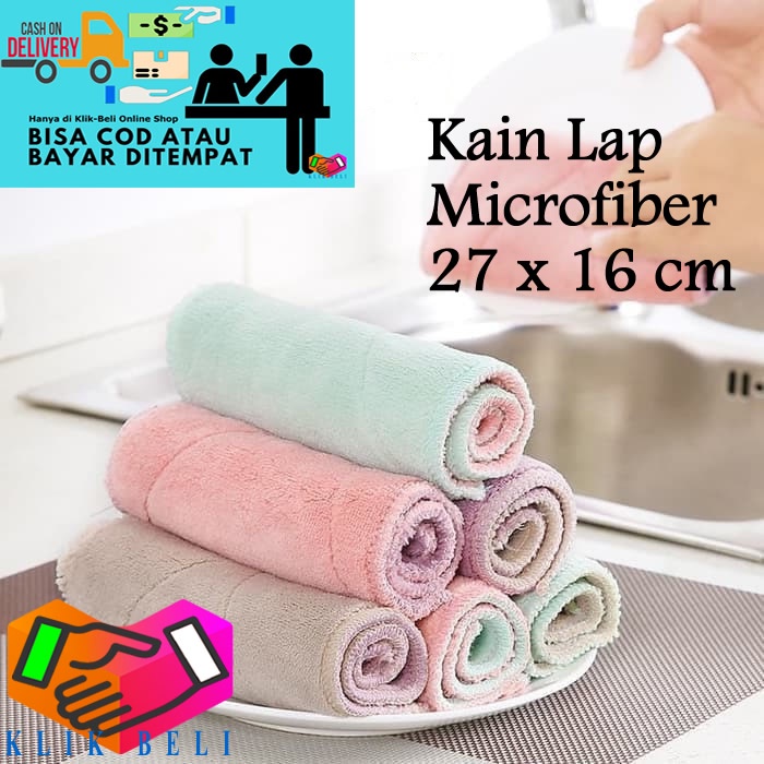 Kain Lap Microfiber Serbet Dapur Anti Minyak 27x16 Kain Lap Piring Bahan Mikrofiber