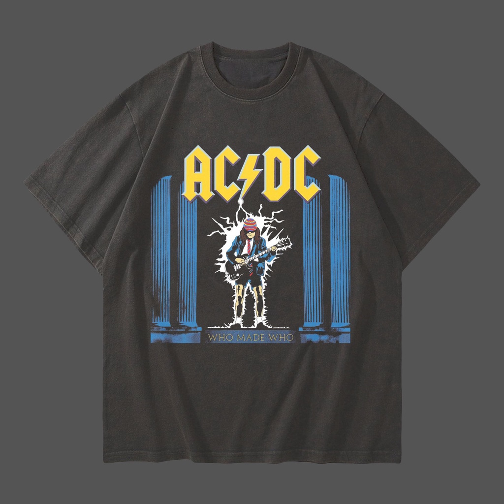 Acdc who made who band vintage style oversize T-shirt