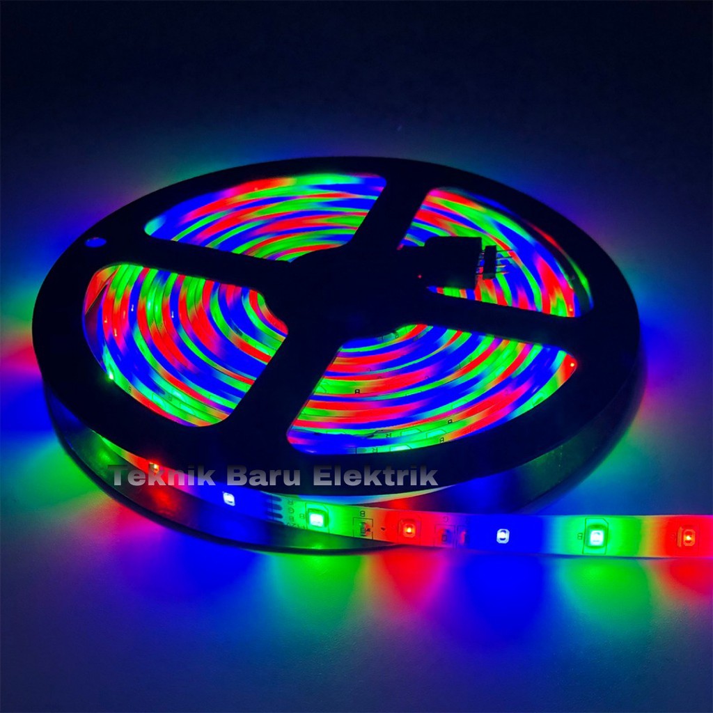 Paket Lampu Led Strip RGB 5m 10m Warna Warni DISCO Hias Natal Warna warni Kamr tidur tiktok tempel dinding remote + adaptor 5 10 meter