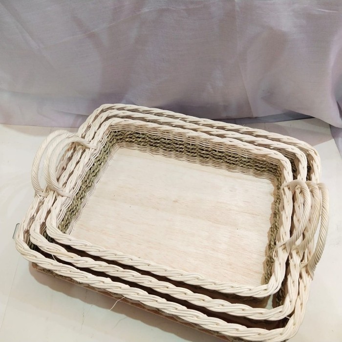 Keranjang Kotak Kuping set isi 3/Keranjang Hantaran/Keranjang Rotan