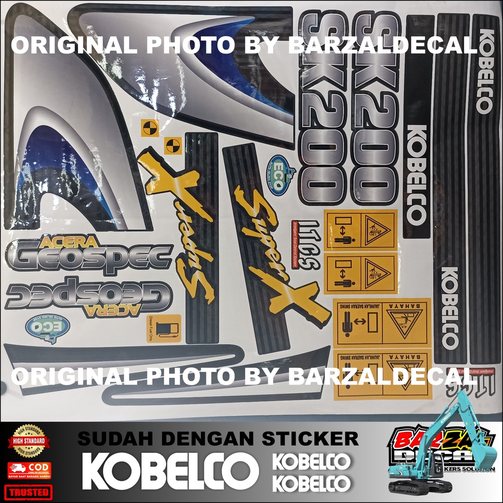 STICKER KOBELCO EXCAVATOR SK200 SUPER X / STIKER Eksavator KOBELCO