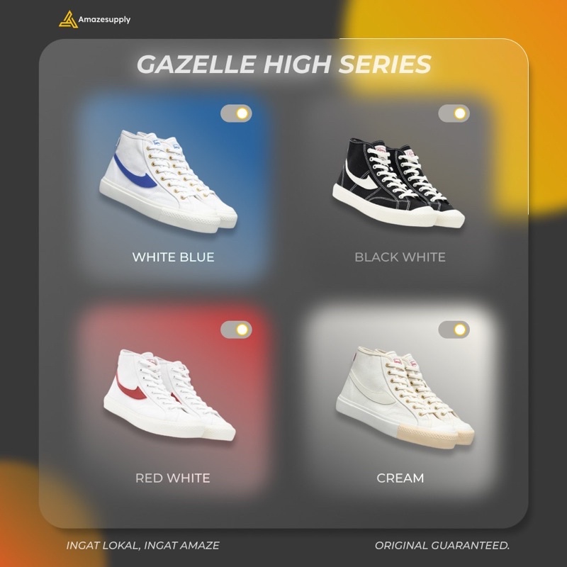 Compass Gazelle High Black White / Cream / Purple Haze / Brebes / White Blue / White Red