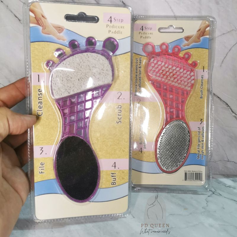 Sikat Pembersih Kaki 4in1 BESAR atau KECIL /Alat Pedicure Kaki 4in1 (set lengkap)