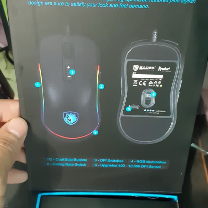 Sades Revolver RGB Macro Gaming Mouse