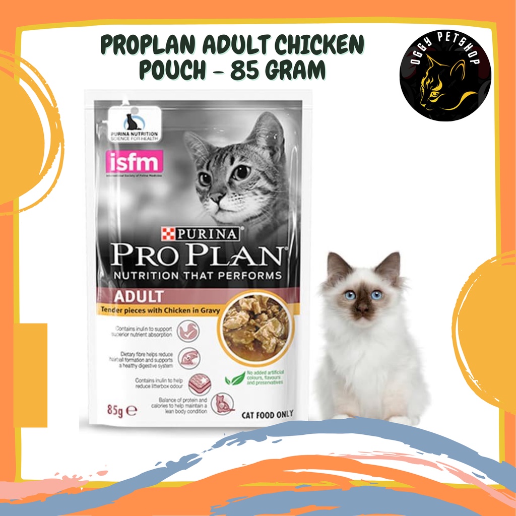 PRO PLAN ADULT CHICKEN POUCH 85gr | PROPLAN POUCH 85gr Makanan Basah Kucing