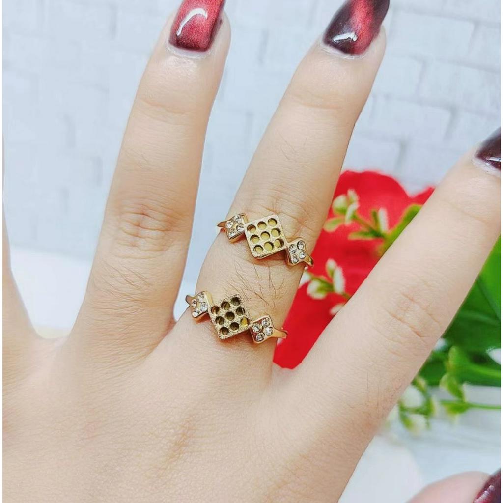 Cincin Titanium Permata Anti Karat Perhiasan Fashion R083/084