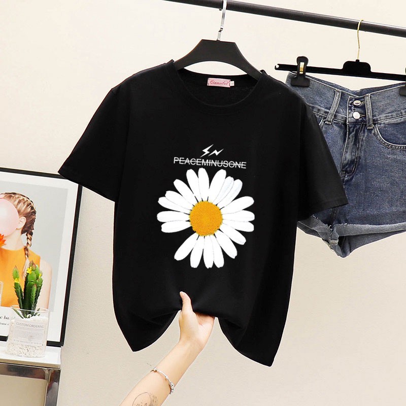 VANILLESHOP  - Kaos Wanita Sun Flower PEACEMI