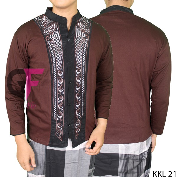 GIOFLO Koko Etnik Muslim Baju Muslim Pria Brown / KKL 21