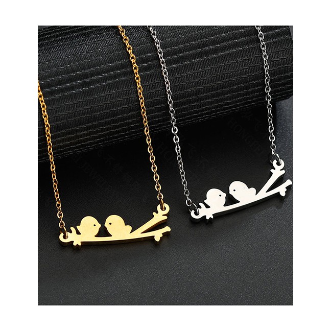 LRC Kalung Fashion Twig Two Bird Necklace F4747X