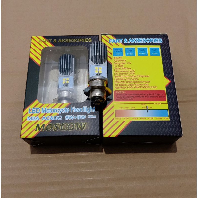 [ COD] Lampu Led Depan Ayato Ac Dc Bebek dan matic Lampu LED Motor Original Tyto Men H6 AC/DC 8 watt-Moscow