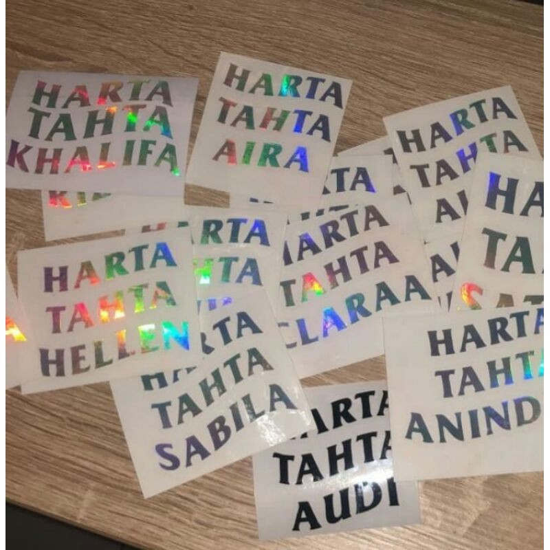

[Cutting Sticker Custom] HARTA TAHTA NAMA | Hologram | Kuy di Order