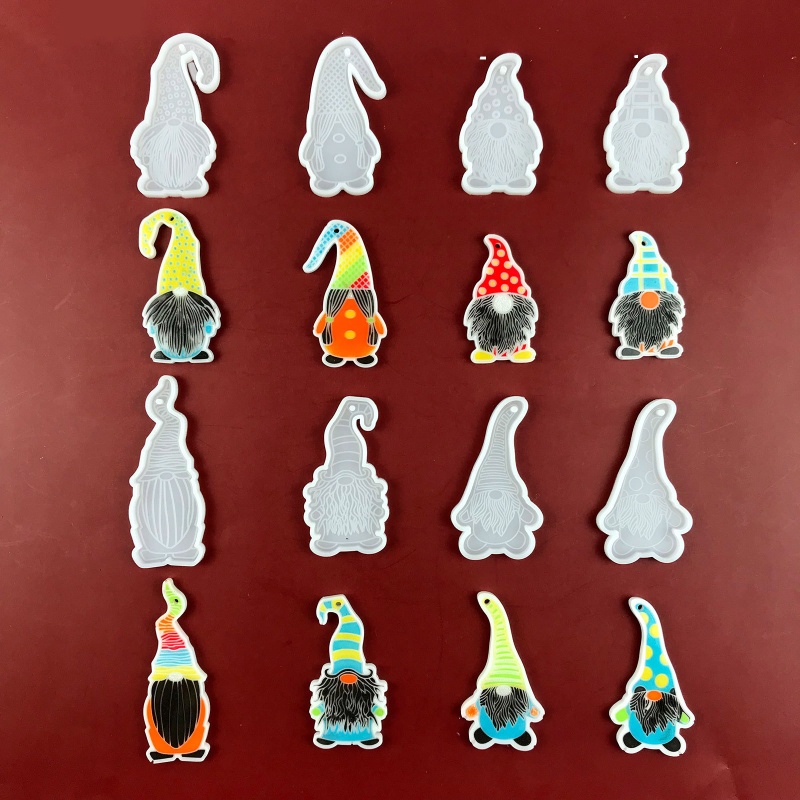 SIY  Easter Gnome Keychain Epoxy Resin Mold  DIY Crafts Jewelry Casting Tool Keyring Pendant Silicone Mould