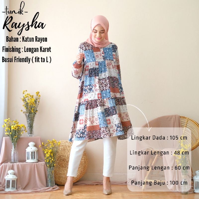 TERLARISS!!! [BISA COD] TUNIK DEWASA MOTIF/TUNIK WANITA_TUNIK RAYSHA KATUN RAYON PREMIUM_BEST SELLER