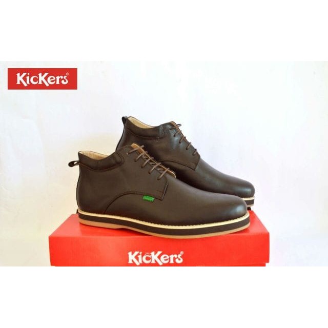 SEPATU PRIA KICKERS PANTOFEL SEAHRS HIGH TAN KULIT ASLI ORIGINAL