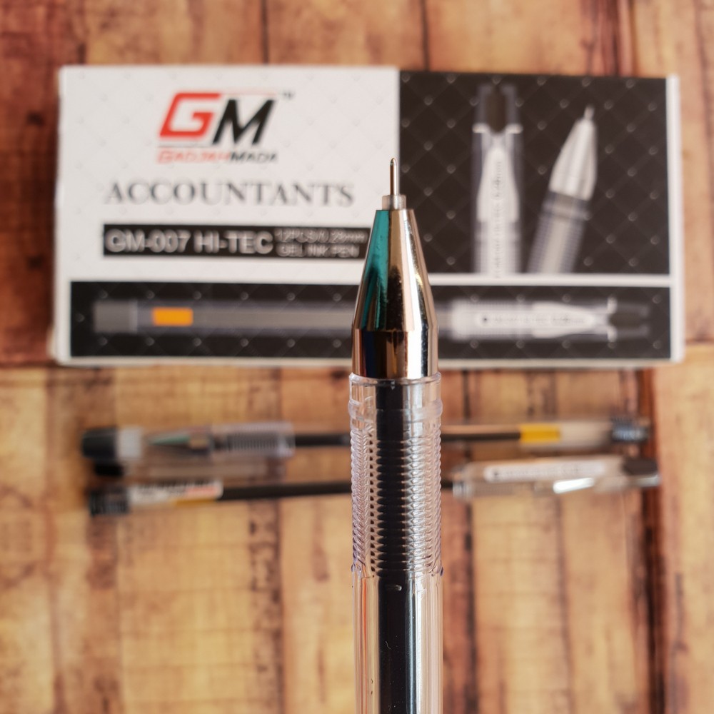 3 Pcs Pulpen - Ballpoint Gel - Gel Ink Pen Gadjahmada Accountants GM-007 Hi-Tec 0.28mm