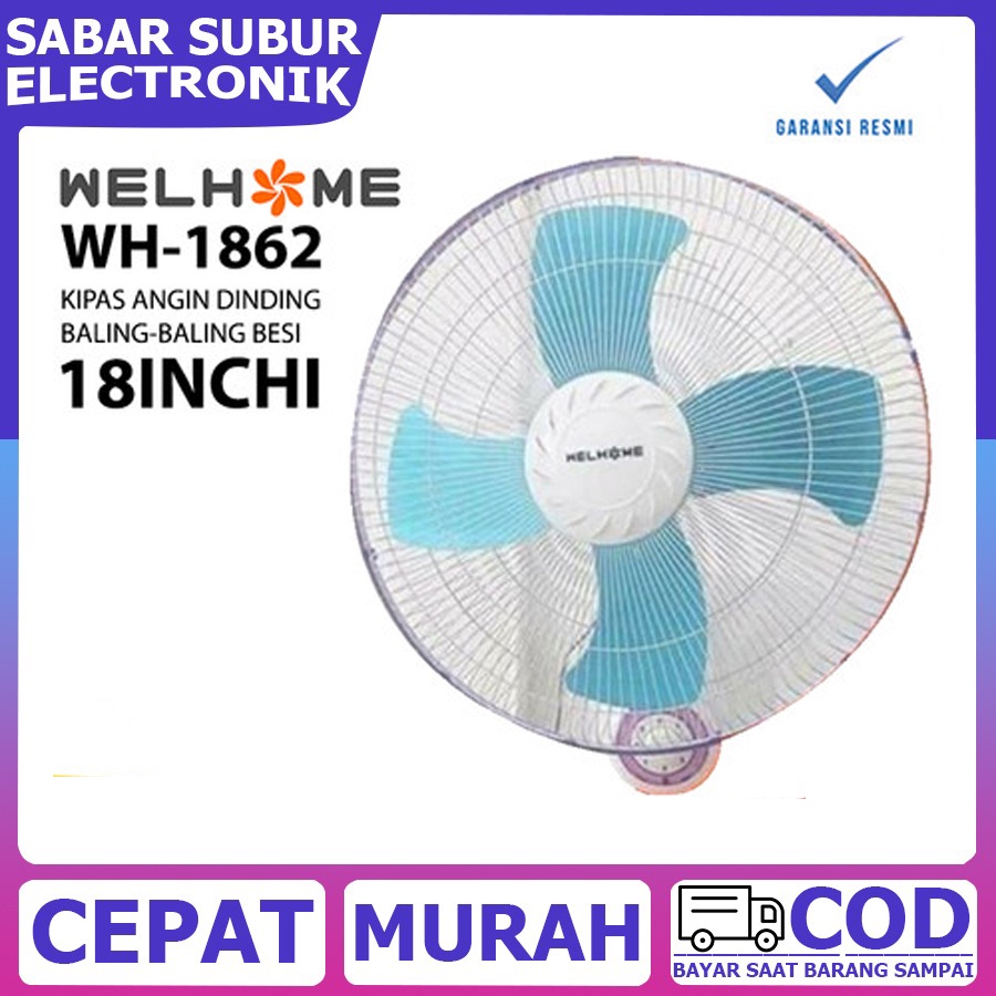 PROMO WELHOME Wall Fan / Kipas Angin Dinding 18 inch WH-1862