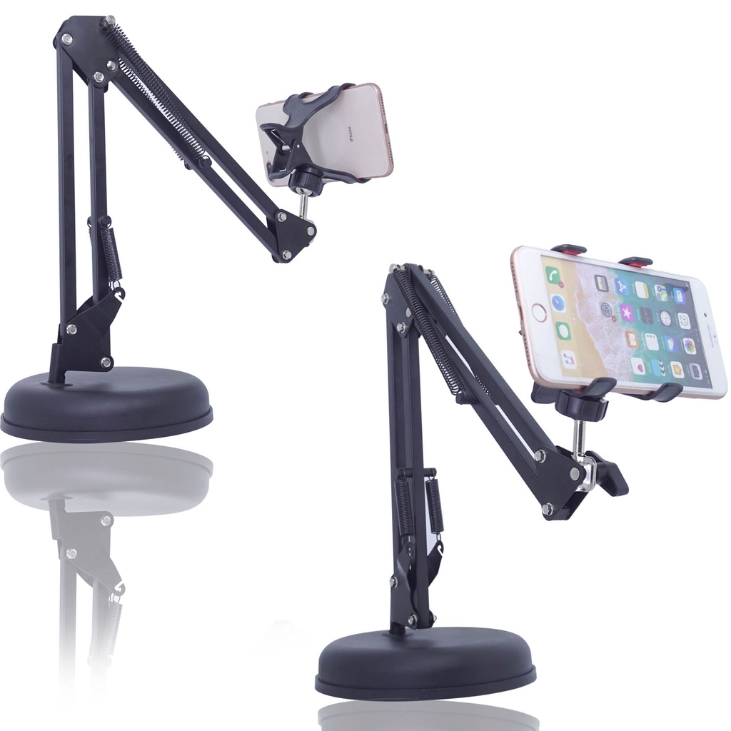 Stand Holder Hp Meja Broadcast Streaming Youtube Tiktok Vlogger Multifungsi Bracket S77 Stand HP Meja Fahrenheit Putar 360 Derajat / Holder Handphone / Dudukan HP / Stand Holding Phone Holder HP Lazypod Tablet Tripot HP-3