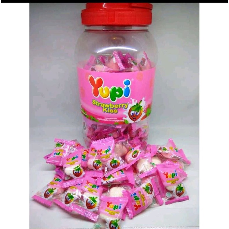 

PERMEN YUPI RASA STRAWBERRY ISI 125-130 Pcs