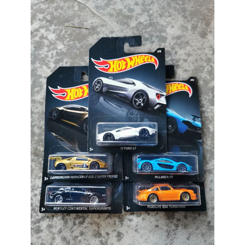 Hot Wheels Exotic Isi 5 set A Ford GT lamborghini huracan mclaren porsche 934 bentley