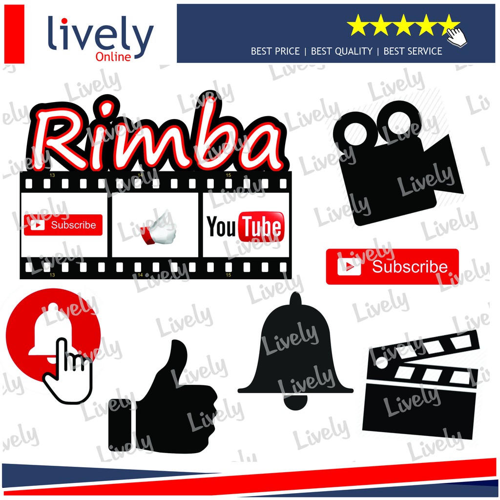 CAKE TOPPER KARAKTER HIASAN KUE HBD HAPPY BIRTHDAY CUSTOM NAMA YOUTUBE 01 set