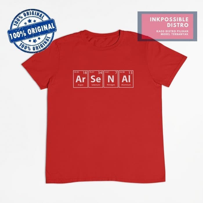 Baru Kaos Baju Obral Combed 30S Distro Arsenal Kimia Aluminium Nitrogen |