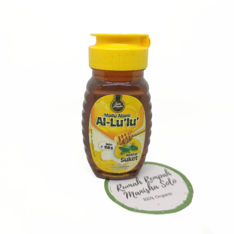 Madu Alami Al-Lu'lu' Madu Al-Lulu Madu Lulu Nektar Suket Bunga Rumput Al-Ghuroba 150gr