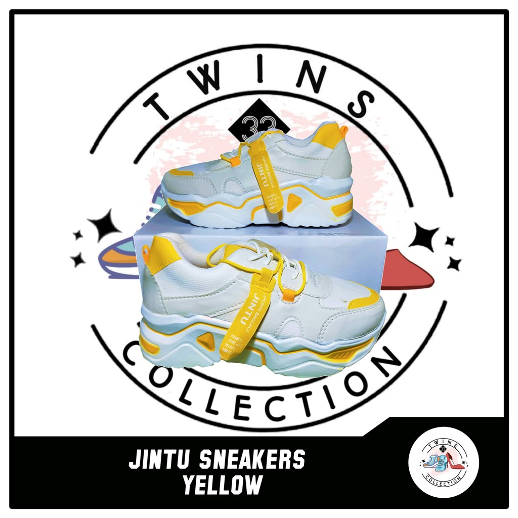 SEPATU WANITA JINTU FASHION Kekinian IMPORT - PUTIH KUNING MURAH