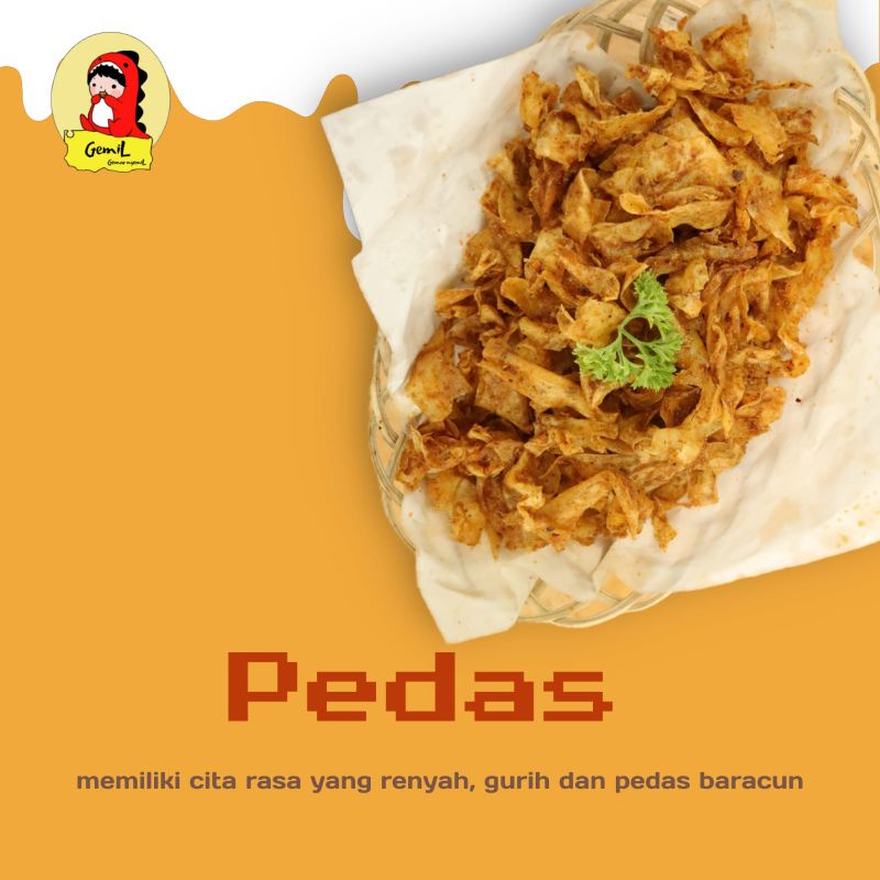 

keripik singkong pedas mampus | keripik setan kripset | Kripik kriwil 250gr GemiL