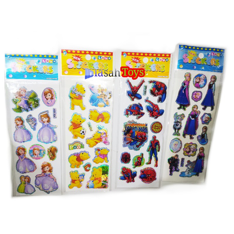 

Stiker Gambar timbul karakter Kartun Hologram mainan anak tempel Sticker