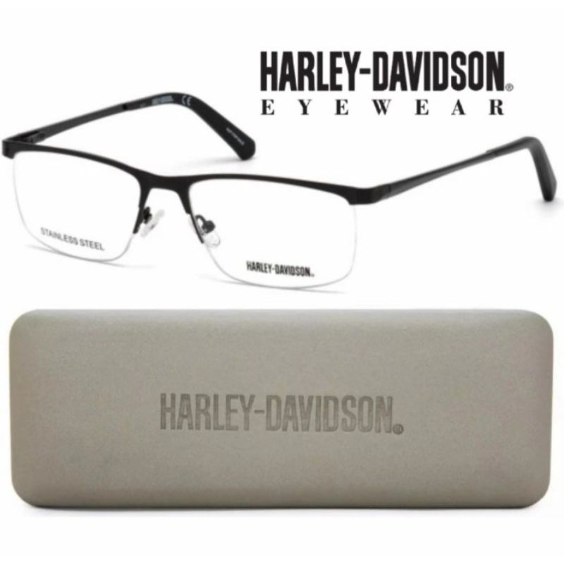 Kacamata Frame Pria Titanium Half Original Harley Davidson HD0778-002 S55 - Model Casual Simple