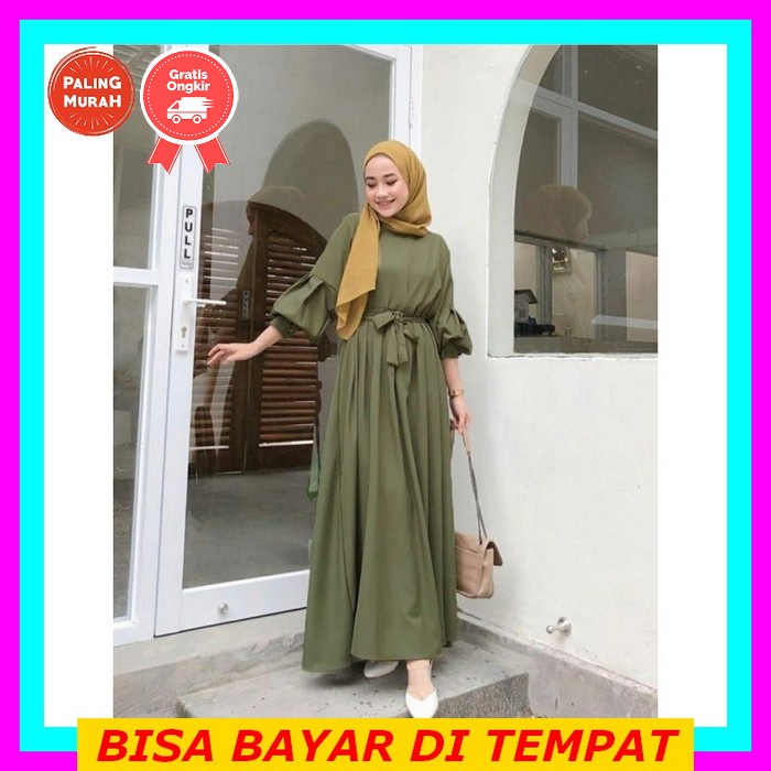 Long Dress Hiliya Baju Gamis Wanita Remaja Terbaru 2021 2022 Model Kekinian Bhan Brukat Modern Pesta
