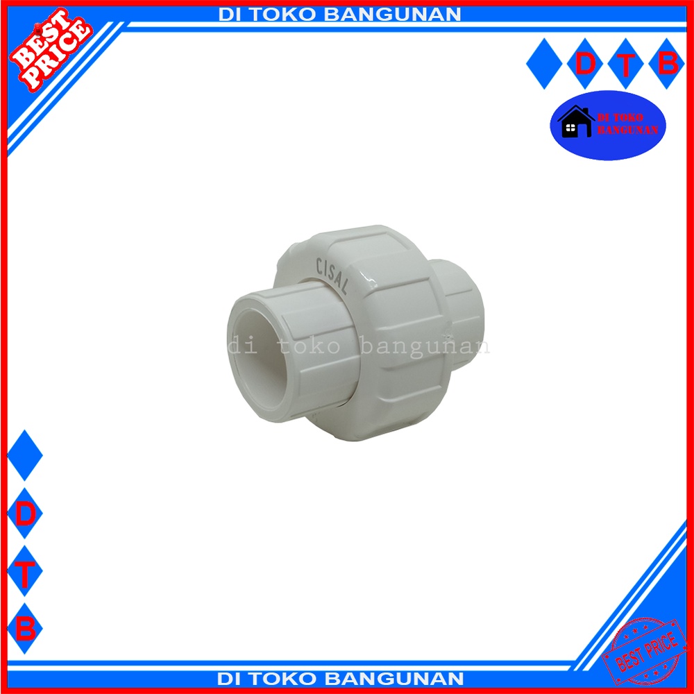 Watermur Pvc Tebal Polos Ukuran 1/2&quot; 3/4&quot; 1&quot; Inch Cisal Union Water Mur Watermoor