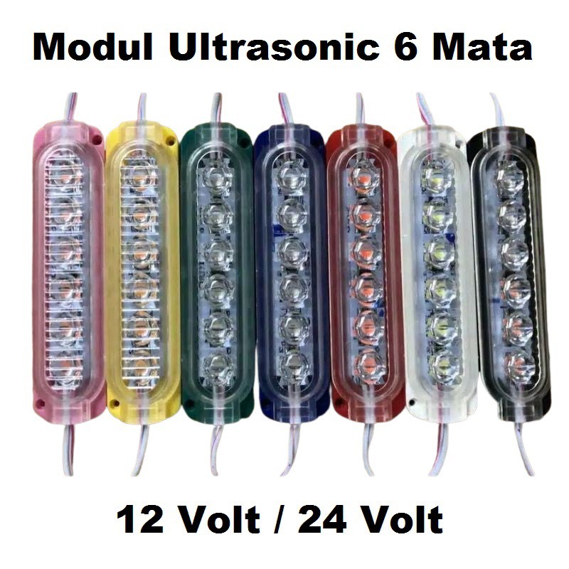 Modul Lampu Ultrasonic LED 6 Mata 6W 12Volt 24Volt Supersonic Waterproof 12V 24V 12 Volt 24 Volt Motor Mobil Neon Box