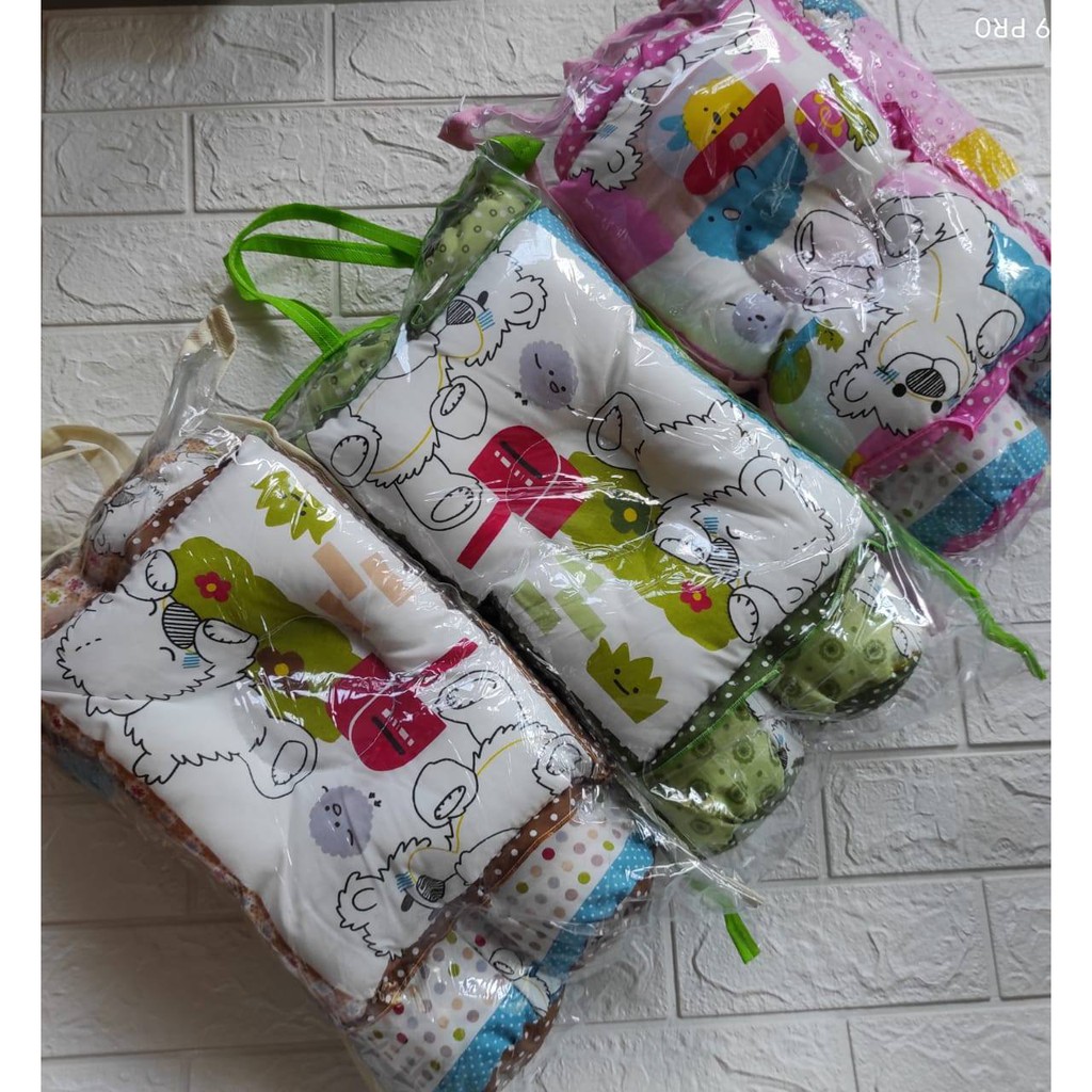 Set Bantal Guling Bayi Kain Katun Motif Lucu