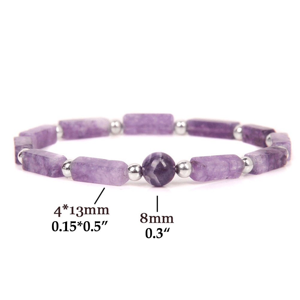 Gelang Kaki Batu Kristal Amethyst Alami Bentuk Persegi Untuk Kesehatan