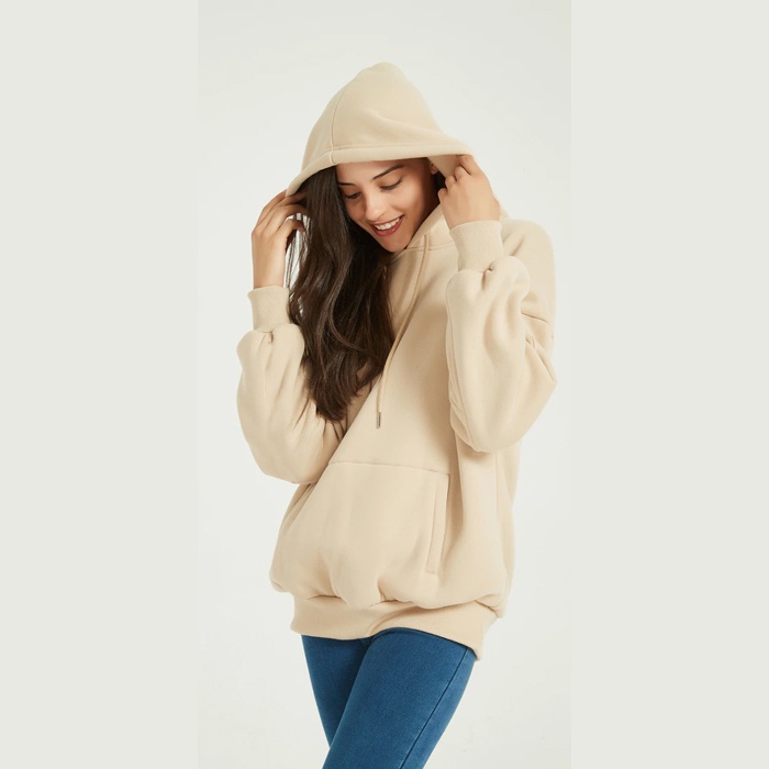 Jaket wanita BEIGE hoodie sweater  big size M L XL XXL XXXL XXXXL XXXXXL