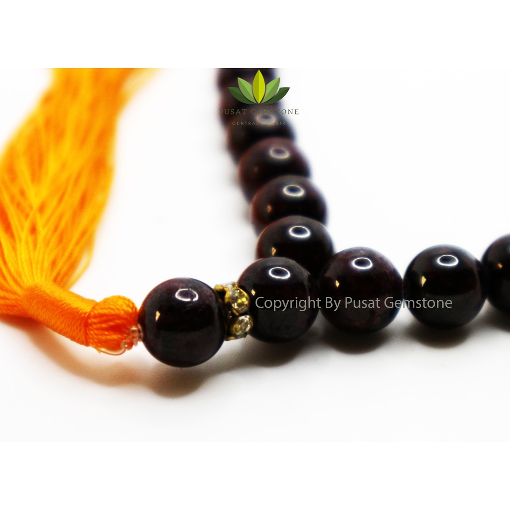 Tasbih Batu Garnet 33 Butir Asli Natural