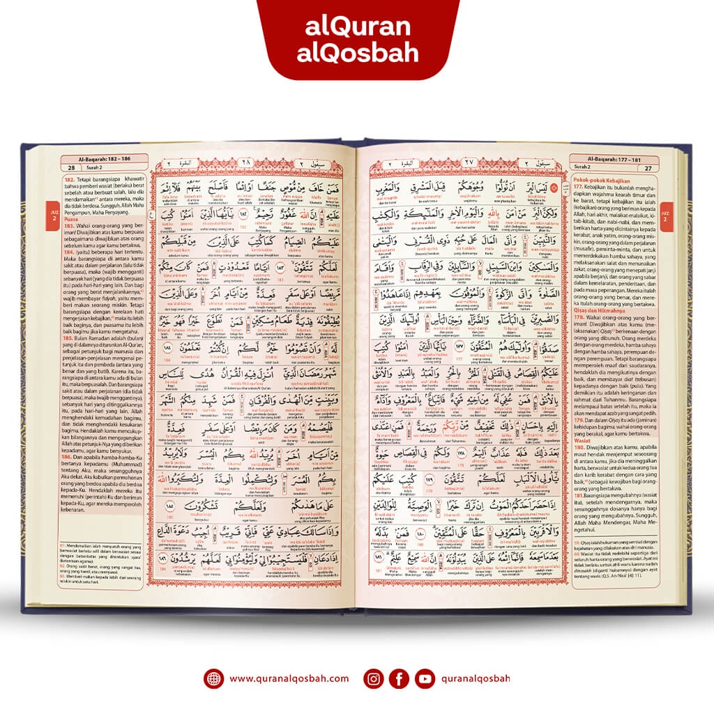 Quran Al Qosbah Mubayyin Latin Perkata A5 Sedang