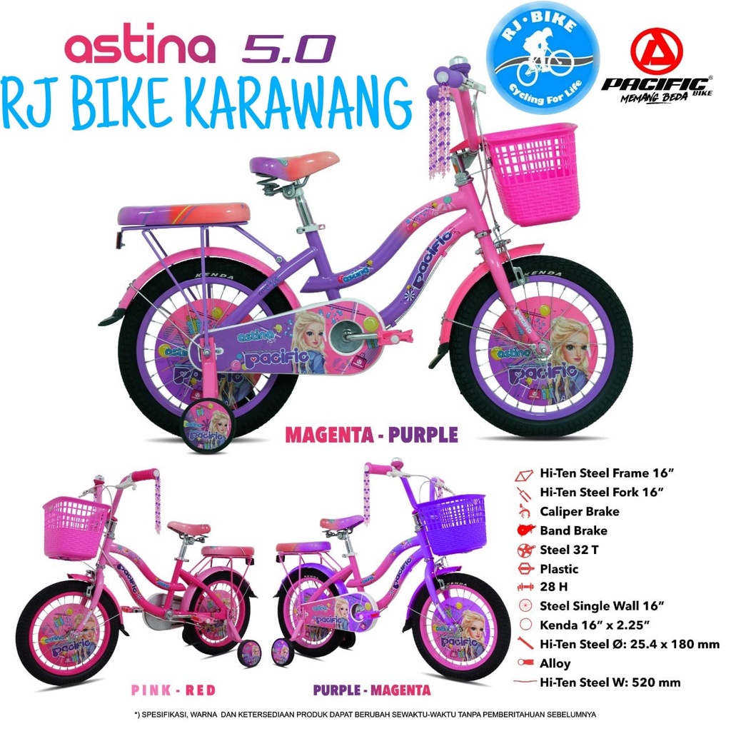 SEPEDA ANAK PEREMPUAN PACIFIC MINI ASTINA 5.0 16&quot; 18&quot; 20&quot;