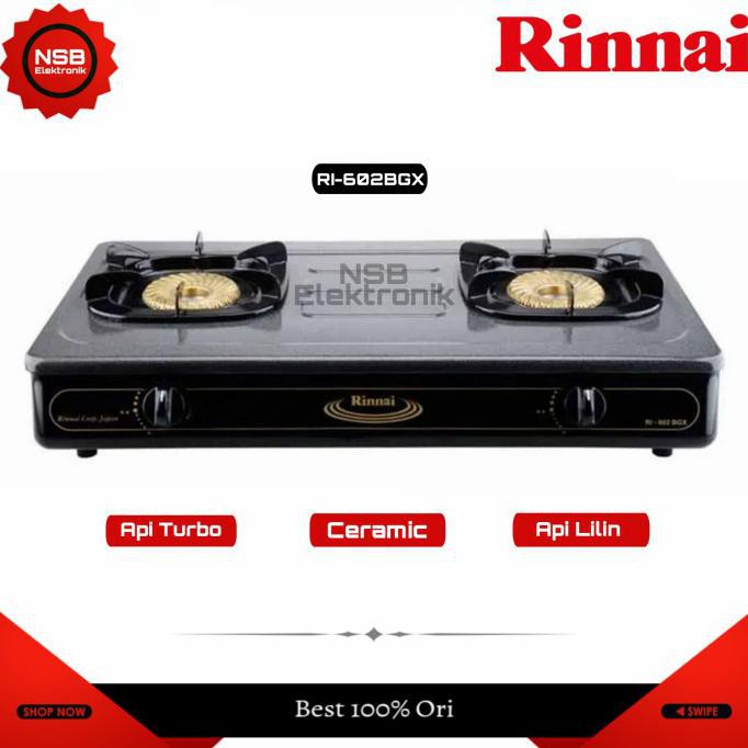 Terbaru Kompor Rinai 2 Tungku Rinnai Ri602 Bgx Api Turbo Stainless Kompor Gas Shopee Indonesia