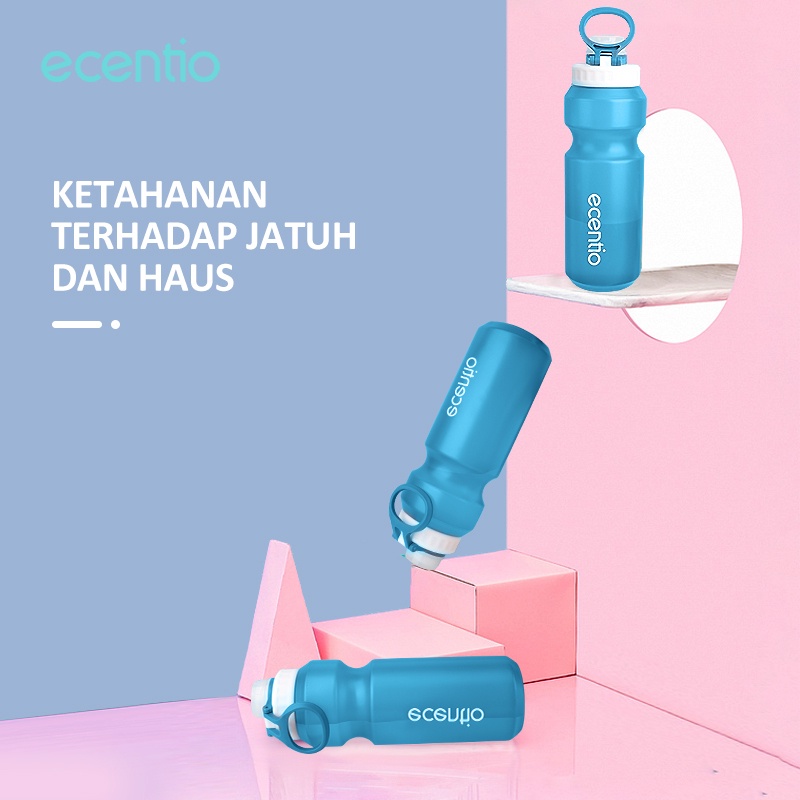 ecentio botol air plastik 750ml  botol minum Portabel sepeda botol air olahraga fashion unik water bottle