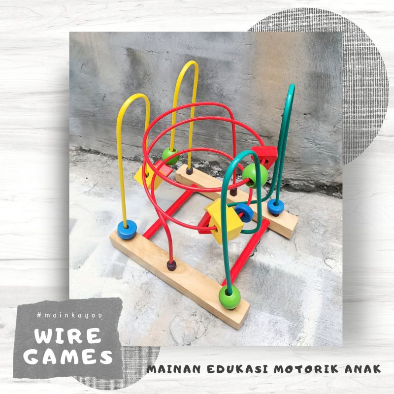 MAIN BIG WIRE GAME (3 line) - Mote Kayu Luncur Besar - Motorik Edukatif