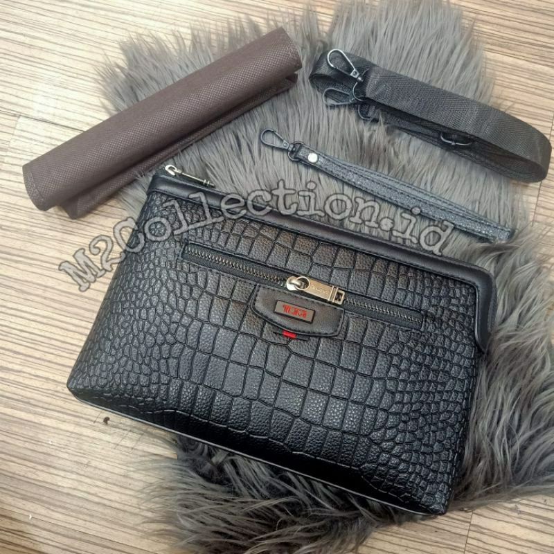 Star Clutch Tumi Leather Handbag Tas TanganPremium Quality