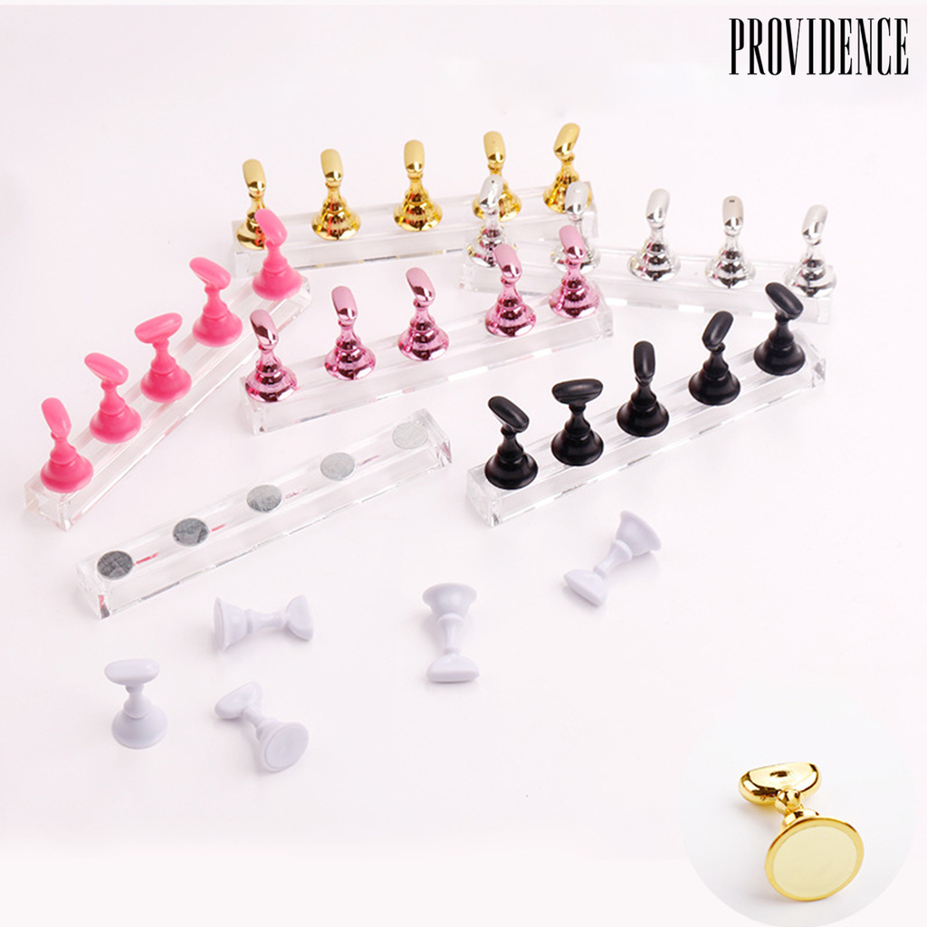 Providence Stand Display Kuku Palsu Magnetik Bahan Metal Untuk Latihan Nail Art