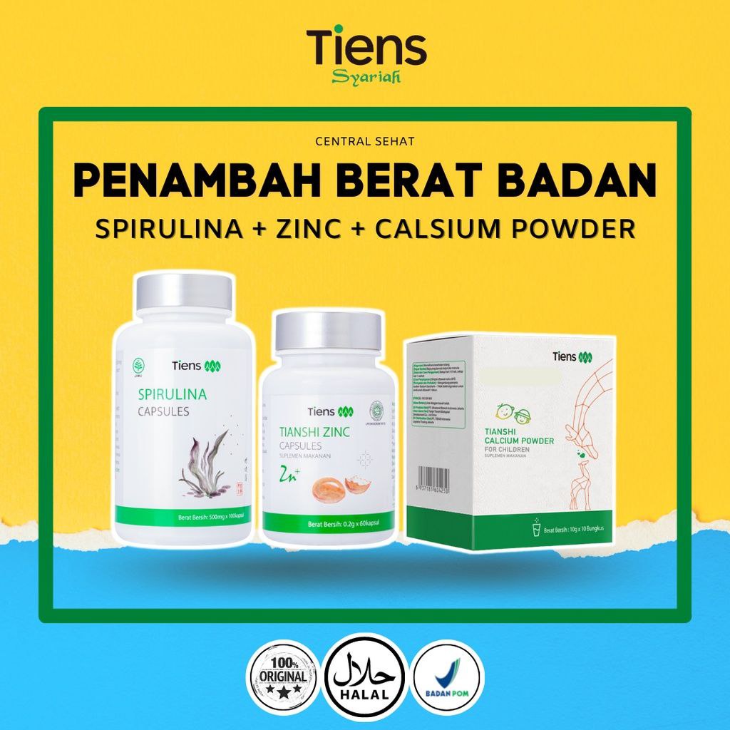 

BADAN BERISI | SUSU PENAMBAH BERAT BADAN TIENS | ZINC TIENS ORIGINAL | SPIRULINA TIENS