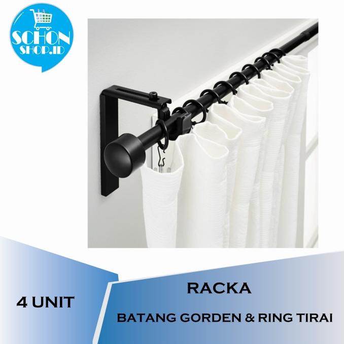 Besi Gordeng Batang Gorden Tiang Rel Baja Ring Tirai Gordyn Fullset